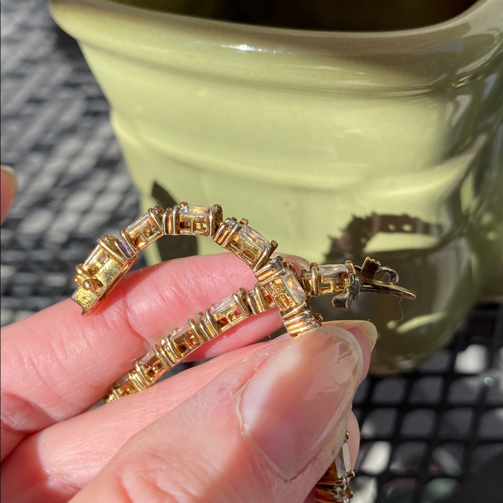 Gold Color over Sterling Tennis Style Bracelet - Picture 15 of 17